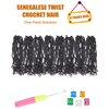 8 Inch Crochet Hair Wavy Senegalese Twist Crochet Hair Color 2 Short Bob Kids Crochet Hair for Little Girls 8 Packs Crochet Senegalese Twist Hair Pre Looped Crochet Braids with Culy Ends (8 Inch,2)