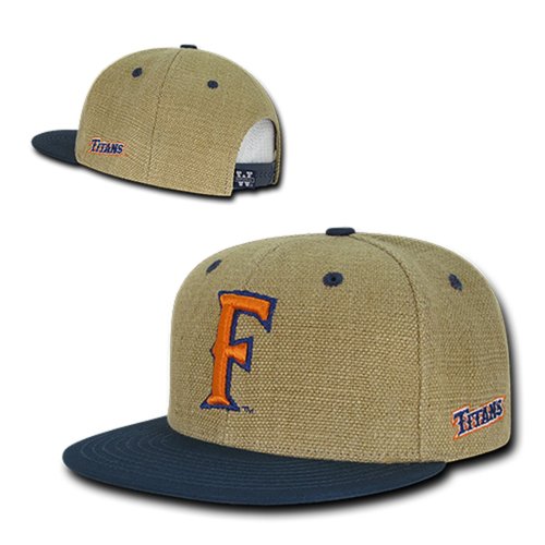 University of Cal State Fullerton Titans Structured Flat Bill Jute Baseball Ball Cap Hat