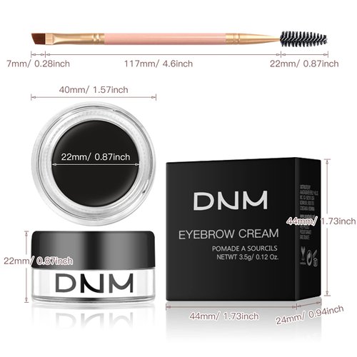 BEFIVECOK Eyebrow Pomade Kit with Dual-ended Eyebrow Brush, Water and Stain Resistant High Pigment Brow Pomade, Corrects Brow Imperfections for Natural Long-lasting Brow Makeup (11# Black)