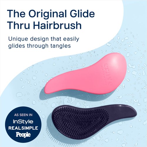 Crave Naturals Glide Thru Detangling Brush for Adults & Kids Hair- Detangler Brush for Natural,Curly,Straight,Wet/Dry Hair, Little Girl & Toddler Accessories, Teenager Gifts -1pk, Pink