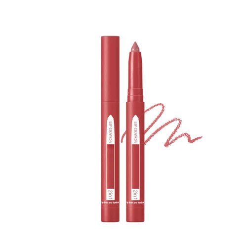 Fovcos 2-in-1 Lip Crayon, lip liner, Lip Liner Pencil, Slim Lip Pencil, Beauty Lip Gloss, Super Professional Tip Matte Lipstick (#5)