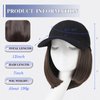 FORCUTEU Hat Wigs for Women Baseball Cap with Hair Extensions Short Straight Bob Hairstyle 12 Inch Caps with Hair Attached Adjustable Baseball Cap Wig for Daily Party