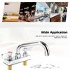Commercial Bar Sink Faucet 4 Inch Center Deck Mount Bar Sink Faucet 2 Hole Brass Constructed & Chrome Polished with 6" Swivel Spout & Dual Lever Handles