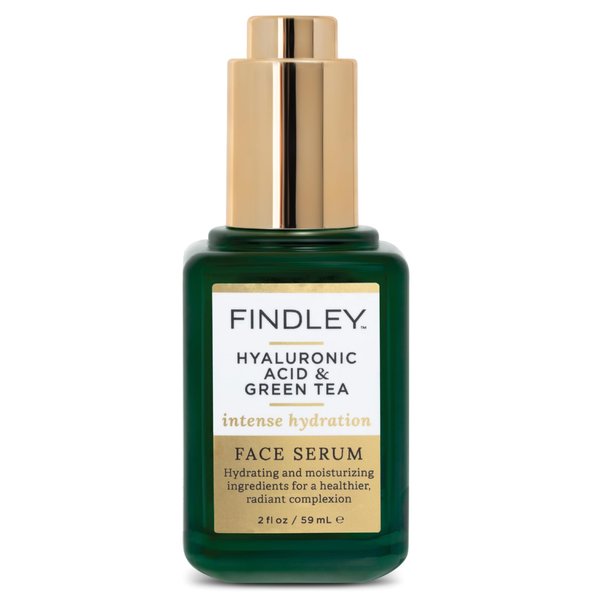 Findley Hyaluronic Acid & Green Tea Intense Hydration Face Serum | Hydrating & Moisturizing | Radiant Complexion (2 Fl Oz)