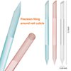 3 Pieces Glass Cuticle Pusher Cuticle Remover Glass Nail File Dual Ended Manicure Pedicure Tools for Nails and Cuticles Care (Pink, Blue, Transparent)