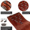 Belaved Clip in Hair Extensions Real Human Hair 14 Inch 70g Auburn Remy Natural Human Hair Extensions Clip ins for Women Seamless Clip on Hair Extensions 7pcs #135