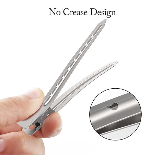 24 Pack Small Duck Bill Hair Clips, GLAMFIELDS 3.5 inch Rust-Proof Durable Non-Slip Alligator Metal Clips for Styling Salon Sectioning Silver