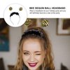 minkissy Bee Headbands for Party 3Pcs Bee Tentacle Headbands Antenna Ball Hair Hoop Sequins Costume Headband for Kids Adult