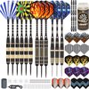 LANNEY Darts Metal Tip, Steel Tip Darts Set 20 Grams, 24 Grams and 26 Grams Professional Darts for Dartboard with Aluminum Shafts, Brass Barrels, Extra Flights, Sharpener Tool Kit, Carrying Case