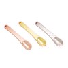 Honkenda 3 Pcs Metal Makeup Spatula Spoon, Reusable Mini Cosmetic Beauty Scoop for Facial Cream, Lotions, Moisturizers, Face Mask (Gold, Silver, Rose Gold)