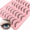 Manga Lashes Natural Look That Look Like Individual Clusters, Anime Short Japanese Spiky Doll False Eyelashes, 14 Pairs Wispy Korean Asian Cosplay Lashes with Clear Band Pack by Heracks(02)