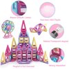 ASOK 3D Castle Magnetic Building Tiles 160pcs Development & Educational Magnetic Blocks Toys for Boys and Girls Ages 3 4 5 6 7 8 Years Old Macaron Color Learning Toys Gifts for Children Kids