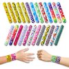50-Piece Slap Bracelets For Kids | Party Favors For Kids 4-8 | Slap Bracelets Bulk Party Favors | Goodie Bags Stuffers for kids with 25 Unique Designs, perfect stocking stuffers for classroom rewards