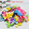 30 Packs Rainbow Octopus Turtle Fish Undersea Mini Pop Fidget Keychain Bubble Toy for Kids Birthday Summer Party Favors Gift, Small Classroom Student Prizes