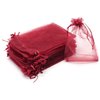 Bezall 100Pcs Organza Gift Bags 3.5x4.5 Inch, Burgundy Small Mesh Bags Drawstring Wedding Party Favor Bags Organza Jewelry Candy Pouches