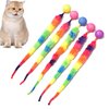 IUHKBH Interactive Cat Balls, 5 Packs Cat Bouncy Balls with Rainbow Worm Cat Chaser Toy Cat Exrecise Toy Balls, Hour of Entertainment, Safe for Your Kitty