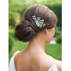 Unicra Rhinestone Bride Wedding Hair Pins Bridal Hair Clips Crystal Hair Piece Decorative Bridesmaids Hair Accessories for Women and Girls Pack of 2 (A-Silver)