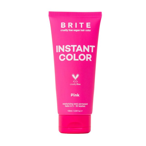 Brite Pink Semi-Permanent Hair Color, Vegan & Cruelty-Free Hydrating Hair Dye, Lasts Up to 30 Washes, 3.38 Fl Oz
