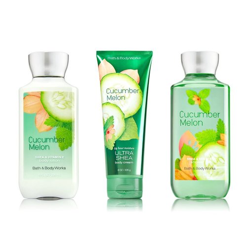 Bath & Body Works Signature Collection Cucumber Melon 3 Piece Gift Set: Body Cream, Shower Gel & Body Lotion