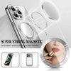 Circular Mirror Sticker with Magnetic Ring Compatible with MagSafe，Acrylic Round Mirror Decal for Phone Case Charm,Magnetic Conversion Kit for iPhone 15 Pro Max/14/13/12/S24 Ultra/S23 (Silver)