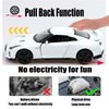 TOKAXI 1/36 Scale Nissan GTR R35 Diecast Model Cars,Pull Back Vehicles Nissan GTR Toy Cars,Cars Gifts for Boys Girls White