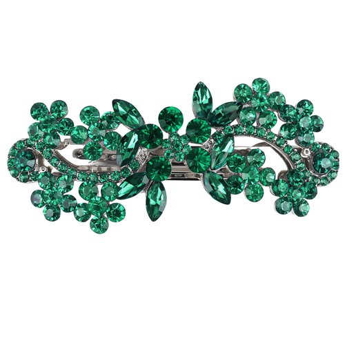 Crystal Hair Barrettes, Rhinestone Flower Leaf Shape Hairpins Hair Clips, Sparkly Austrian Hairgrip Hair Headwear Accessories for Women Girls