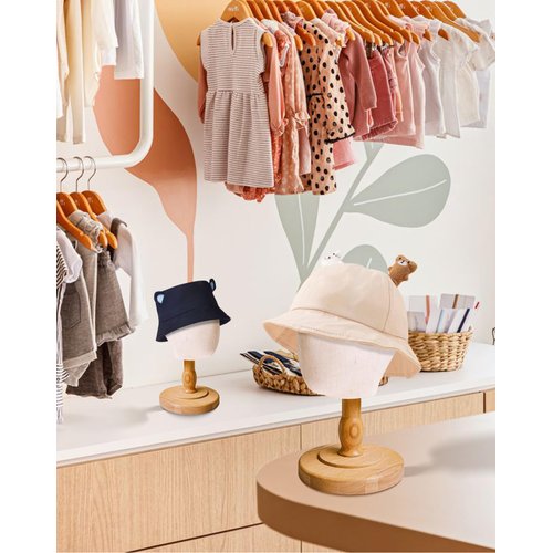CHADWICK UnPinnable Baby Mannequin Head, Wig Head Stand for Kids, Plastic Model Head for Hats, Wigs, Glasses, Scarves Display, Baby Girl Children Hat Stand, Canvas Block Manikin Head for Home, Salon