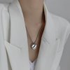 Iaceble Punk Circle Choker Necklace Coin Disc Pendant Necklace Hiphop Open Circle Necklace Long Silver Hollow Circle Necklace Jewelry for Women and Girls