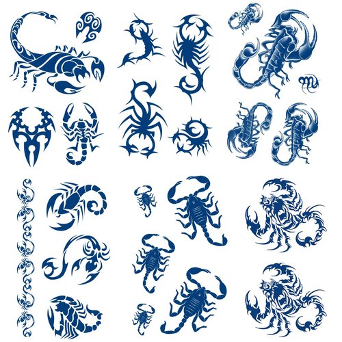 Fake Scorpion Tattoo Semi-permanent Temporary Tattoos, 6-Sheet Long Last Waterproof Scorpion Tatt...