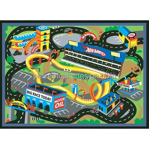 1/4 Sheet ~ Hot Wheels Map From Above Birthday ~ Edible Cake/Cupcake Topper!!!