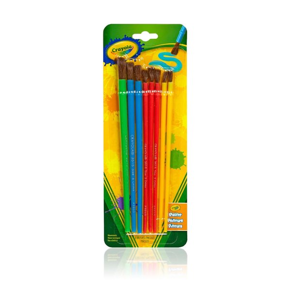 Crayola Kids Paint Brush Set (8ct), Painting Supplies for Kids, Assorted Sizes, Arts & Crafts Supplies, Stocking Stuffers