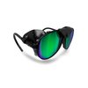 Bertoni Glacier Polarized Sunglasses for Mountain Hiking Trekking Ski mod ALPS Italy (Black - Polarized Green Mirror)