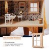 JOINPAYA 2 Pcs Miniature Dollhouse Window Frames: Wood Dollhouse Window Models Tiny Furniture DIY Dollhouse Bedroom Accessories for Micro Scene Craft