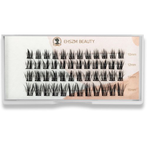 Wispy Eyelash Clusters,10-16mm D Curl, Ultra Soft & Feathery Natural-Looking Individual fluffy Lash Extensions, Lightweight lashes & Easy to Apply with Spike Effect from Premium [EHSZM Beauty]