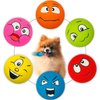 PUPATTIC Squeaky Dog Toys for Small Dogs, Flat Squeaky Dog Balls Small Dog Toy Ball, Latex Dog Squeaky Toys Ball 2.2"*2.2"*1.3"