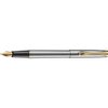 Diplomat Traveller Stainless Steel Gold Fountain Pen Fine Nib