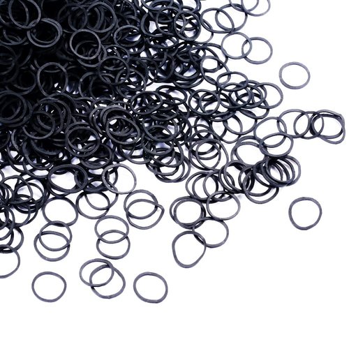 black Elastic Hair Bands，BEBEEPOO 100pcs Mini Hair Rubber Bands with a Box, Soft Hair Elastics Ties Bands - STRONG - REUSEABLE (100pcs black)