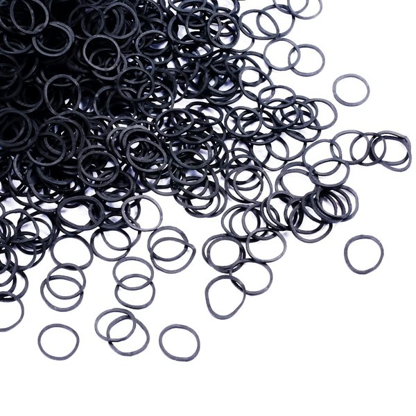 black Elastic Hair Bands，BEBEEPOO 100pcs Mini Hair Rubber Bands with a Box, Soft Hair Elastics Ties Bands - STRONG - REUSEABLE (100pcs black)