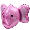 4D Animal Elephant Head Balloons Elephant Balloons For Kids Boys Girls Party Supplies Birthday Decorations Baby Shower, 4 Pack Inflatable 24'' Elephant Aluminum Mylar Foil Balloons (Pink)