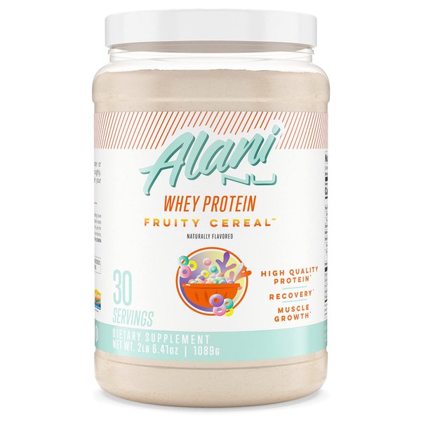 Alani Nu Whey Protein Powder Fruity Cereal | 23g Protein with Low Sugar & Digestive Enzymes | Meal Replacement Powder | Low Fat Low Carb Whey Isolate Protein Blend | 30 Servings