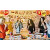 Fast Food Party Decorations French Fries Pizza Hamburger Fried Chicken Hot Dog Party Supplies Includes Birthday Banner Cake Cupcake Toppers Spirals Balloons for Fast Food Birthday Decorations