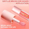 BANGFENG Big Brush Head Lip Glow Oil Plumping Tint, Tinted Lip Balm Transparent Lip Care, Moisturizing Non-sticky Fresh Shiny Texture Lip Oil - Strawberry (Pink)