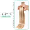 VINBAO 20 PCS Tape In Hair Extensions Real Human Hair Invisible Seamless Skin Weft Double Sided Tape Remy Human Hair Balayage Natural Long Straight (22inch, #18P613)