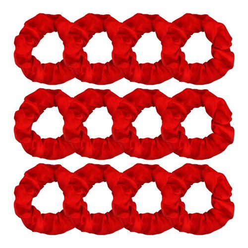 Jaciya 12 Packs Red Hair Scrunchies Satin Scrunchy Elastic Band Hair Bobbles Scrunchies Hair Ties Ponytail Holder Hair Accessories for Women Girls