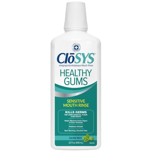 Closys Healthy Gums Mouthwash, Antiplaque and Anti-gingivitis for Gum Health, Non-Burning, Non-Irritating – 32 Fl Oz
