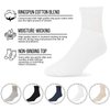 Big and Tall Diabetic Cotton Neuropathy Ankle Socks, King Size Mens Athletic Socks (13-15, Quarter White) - 3 pairs