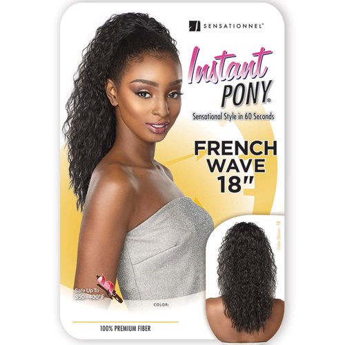 Sensationnel Synthetic Hair Drawstring Ponytail Instant Pony French Wave 18" (4)