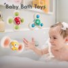 ALASOU 3PCS Suction Cup Spinner Toys for 1 Year Old Boy Girl|Spinning Top Baby 12 18 Months|1 2 Year Old Boy Birthday Gift|Bath Toys for Kids Ages 1-3|Sensory Toys Stocking Stuffers for Toddlers 1-3