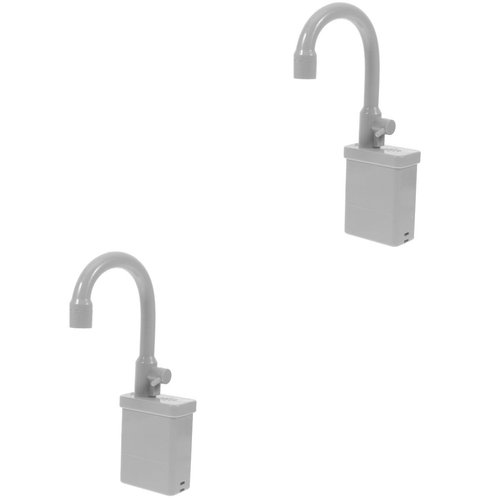 ERINGOGO 2pcs Kitchen Sink Faucet Kids Toy Replacement for Pretend Play Sinks with Running Water Faucet Toy Dishwasher Toys Play Kitchen Accessories Grey