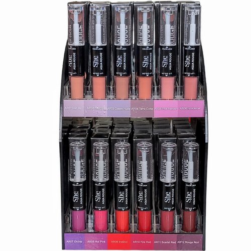 Aqua Rouge Matte Liquid Lipstick and Clear Lipgloss Duo by She Makeup (AR03 Classic Nude)